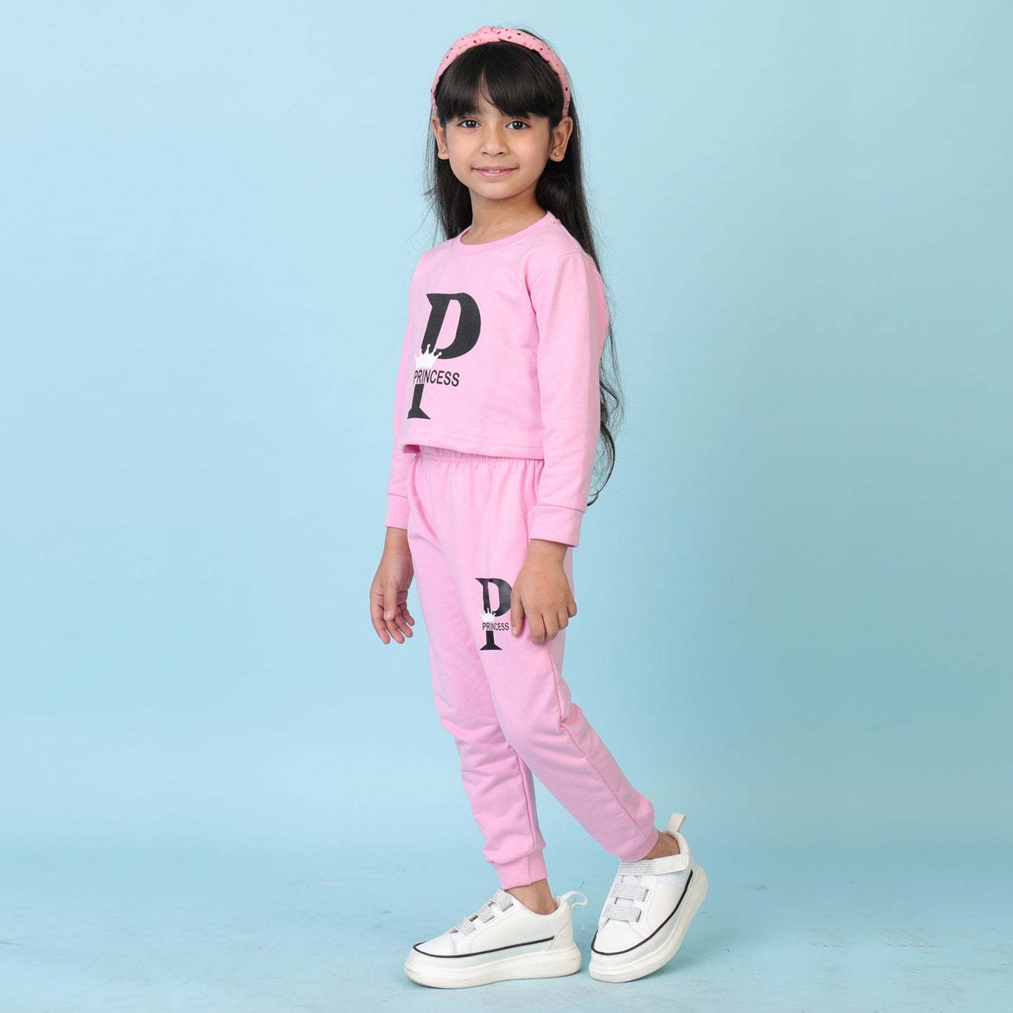 KUCHIPOO Girls Crop Top and Trackpant Set