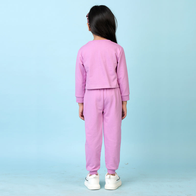 KUCHIPOO Girls Crop Top and Trackpant Set
