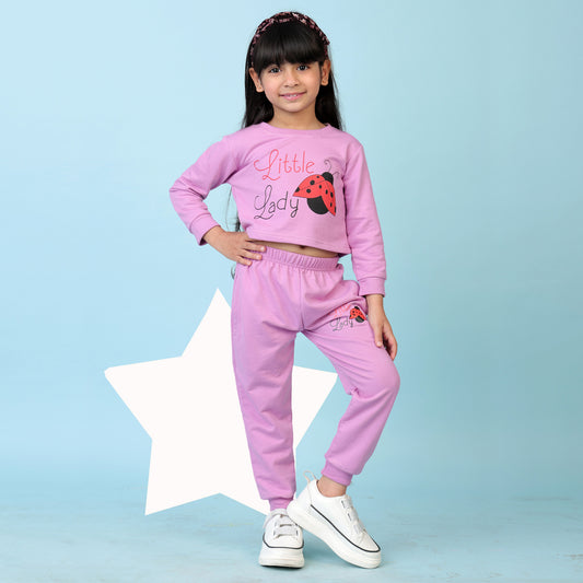 KUCHIPOO Girls Crop Top and Trackpant Set
