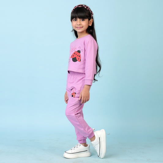 KUCHIPOO Girls Crop Top and Trackpant Set