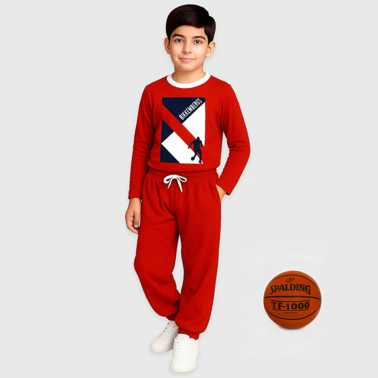 Kuchipoo Boys Regular Fit Cotton T-Shirt and Trackpant Set