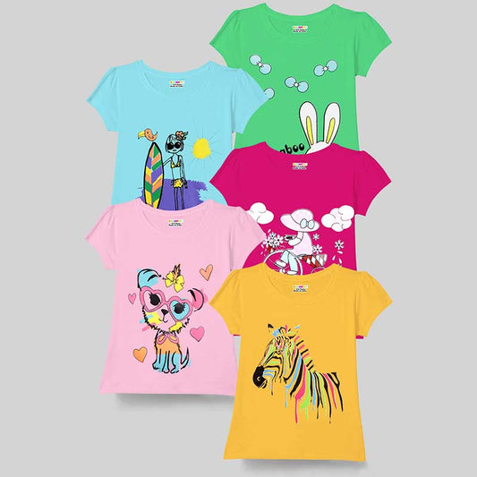KUCHIPOO Girls Half Sleeves T-Shirts