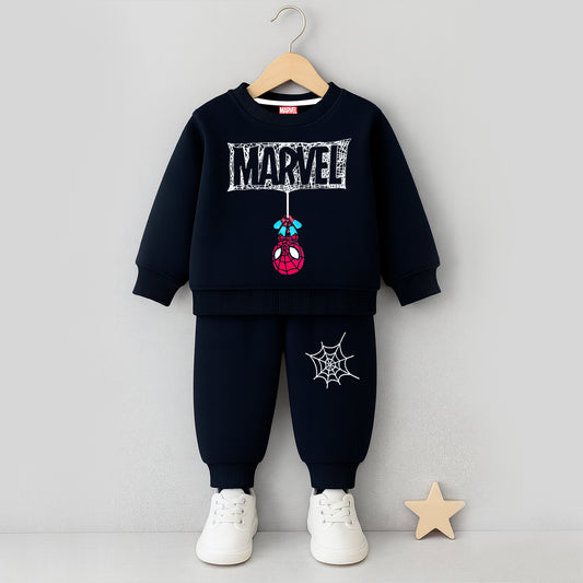 Kuchipoo © Marvel Boys Sweatshirt and Jogger Set | Spiderman Cartoon Printed Co-Ord Set