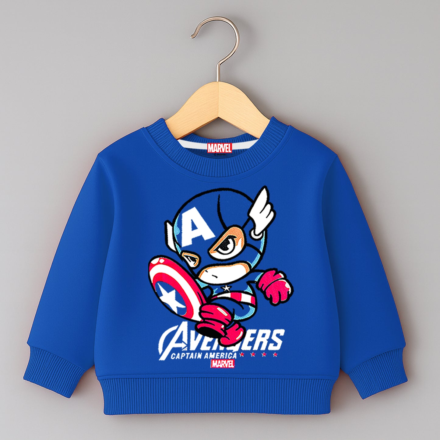 Kuchipoo © Marvel Boys Sweatshirt and Jogger Set | Captain America Cartoon Printed Co-Ord Set