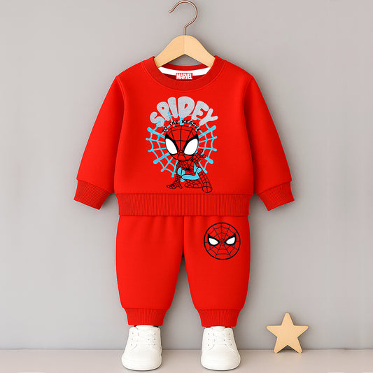 Kuchipoo © Marvel Boys Sweatshirt and Jogger Set | Spiderman Cartoon Printed Co-Ord Set