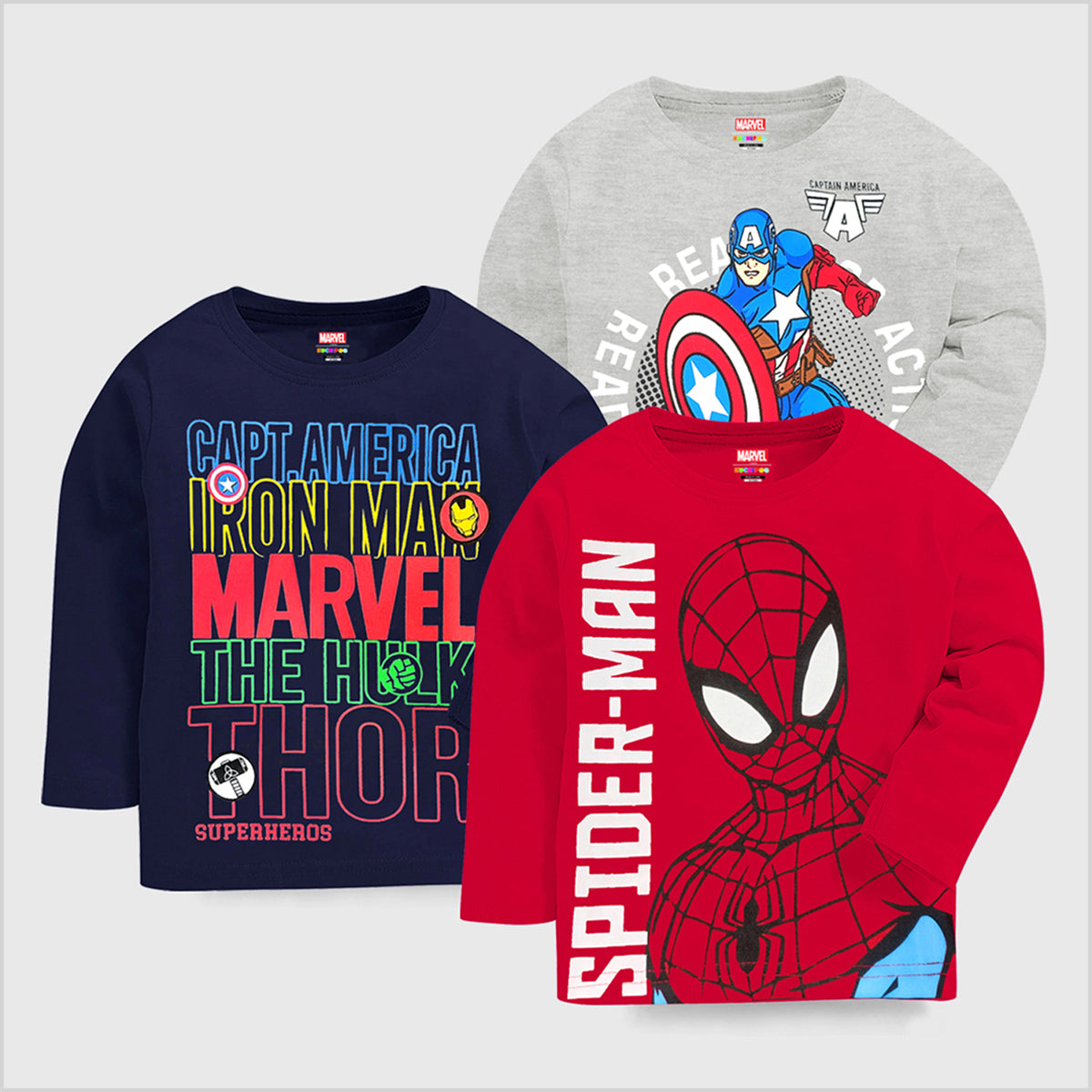 KUCHIPOO MARVEL Boys  Full Sleeves T-Shirts