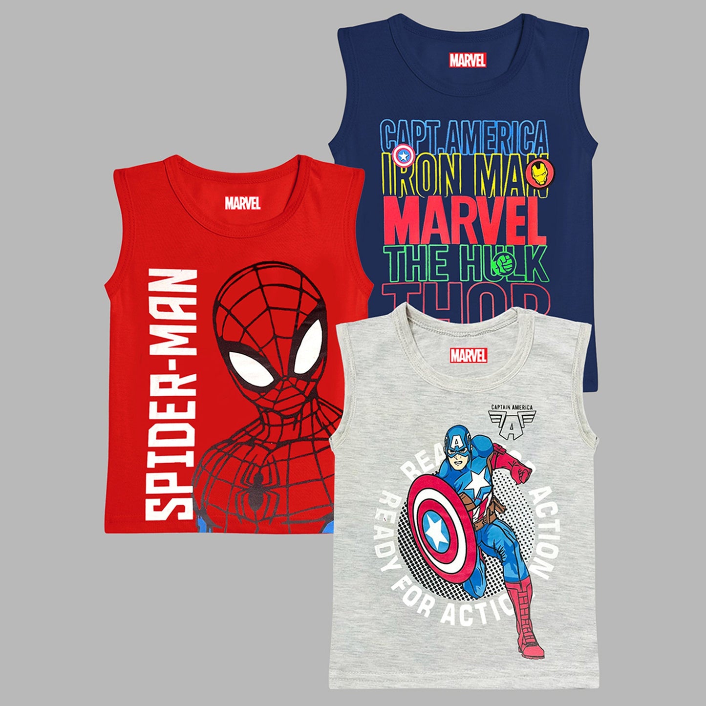 KUCHIPOO Â© MARVEL BOYS  SLEEVELESS T-SHIRTS