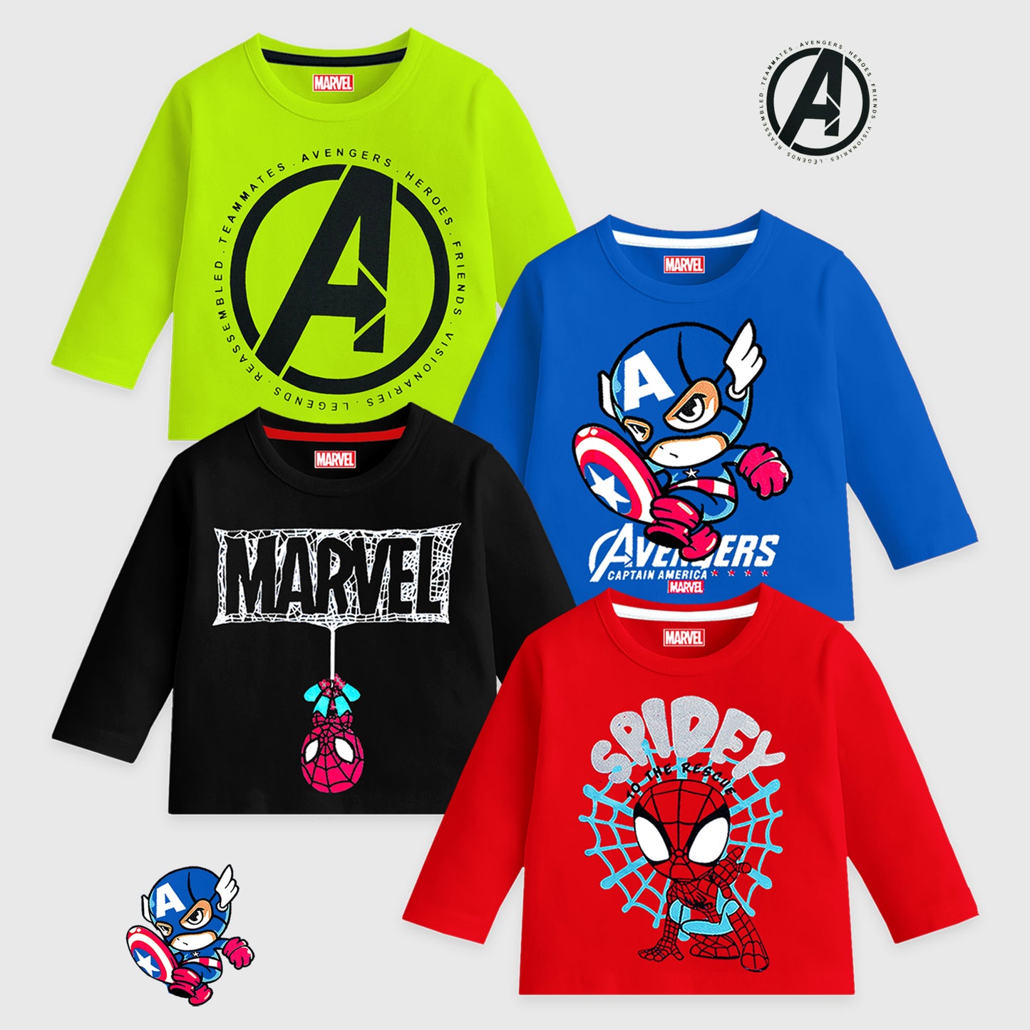 Kuchipoo © Marvel Boys Full Sleeves Regular Fit Cotton T-Shirt