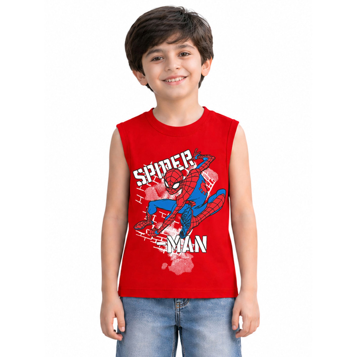 Kuchipoo © Marvel Boys Sleeveless Regular Fit Cotton T-Shirt - Pack of 3