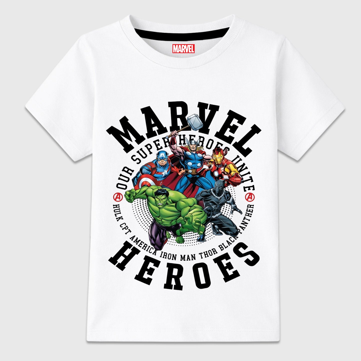 Kuchipoo © Marvel Boys Avengers & Spider-Man Printed Cotton T-Shirt Combo | Superheroes Graphic Cotton Tees | Casual Summer Wear | Pack of 3