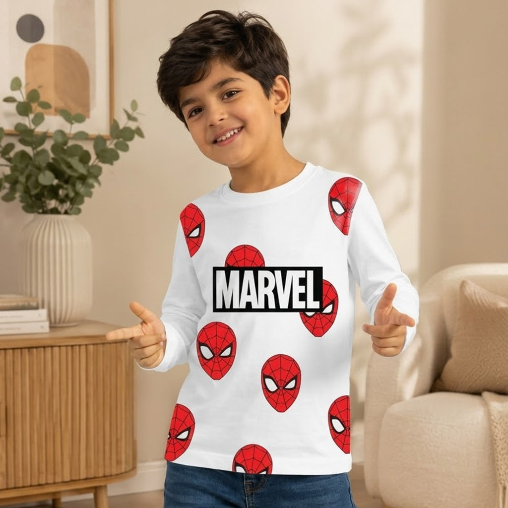 Kuchipoo © Marvel Boys Avengers & Spider-Man Printed Cotton T-Shirt Combo | Superheroes Graphic Cotton Tees | Casual Summer Wear | Pack of 3