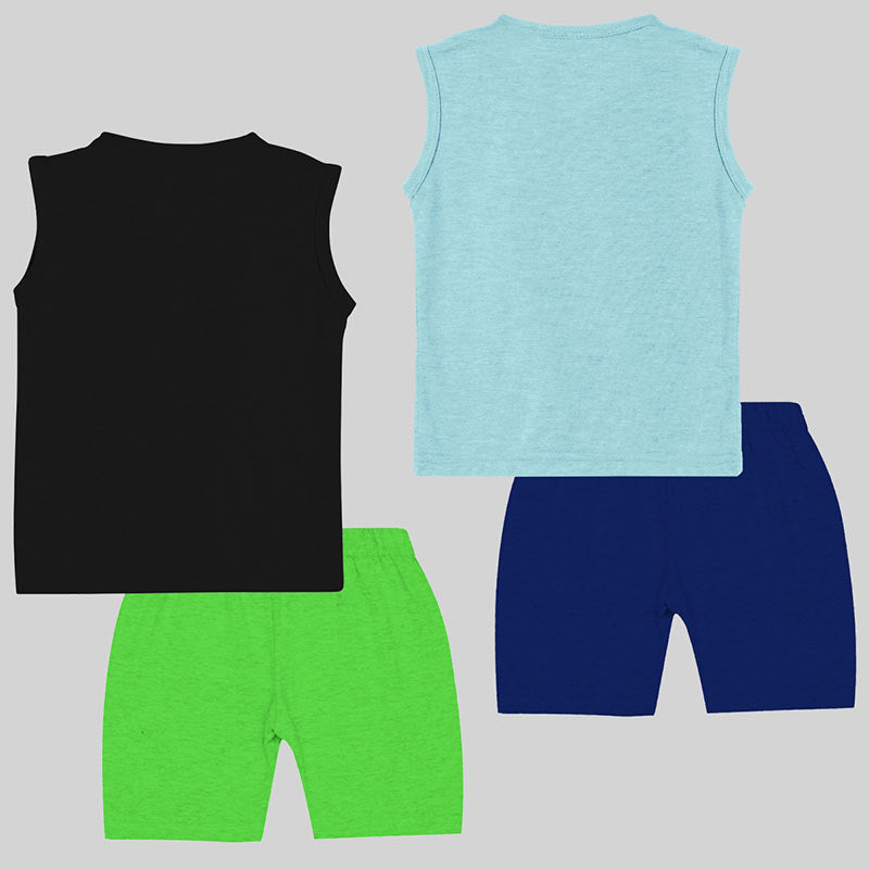 KUCHIPOO BOYS SLEEVELESS T-SHIRTS AND SHORTS SET