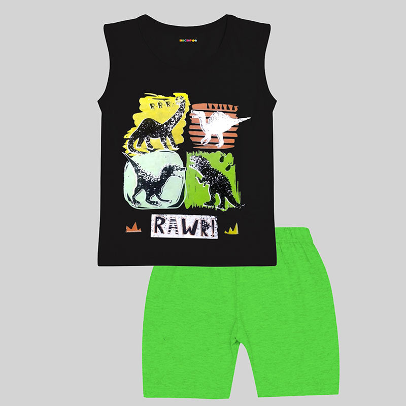 KUCHIPOO BOYS SLEEVELESS T-SHIRTS AND SHORTS SET