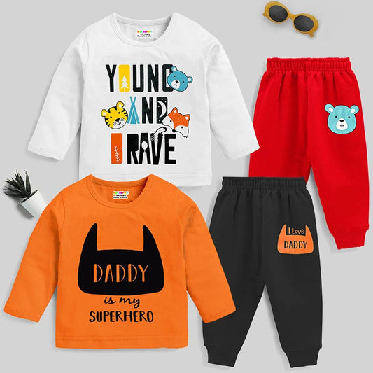 KUCHIPOO Baby Boys T-Shirts and Pyjamas Set