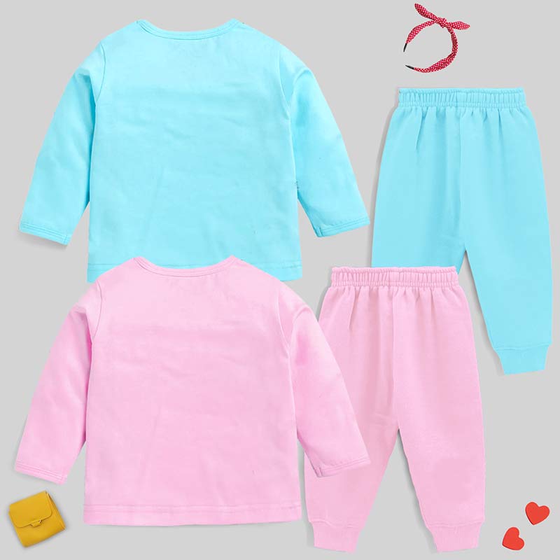 KUCHIPOO Baby Girls T-Shirts and Pyjamas Set