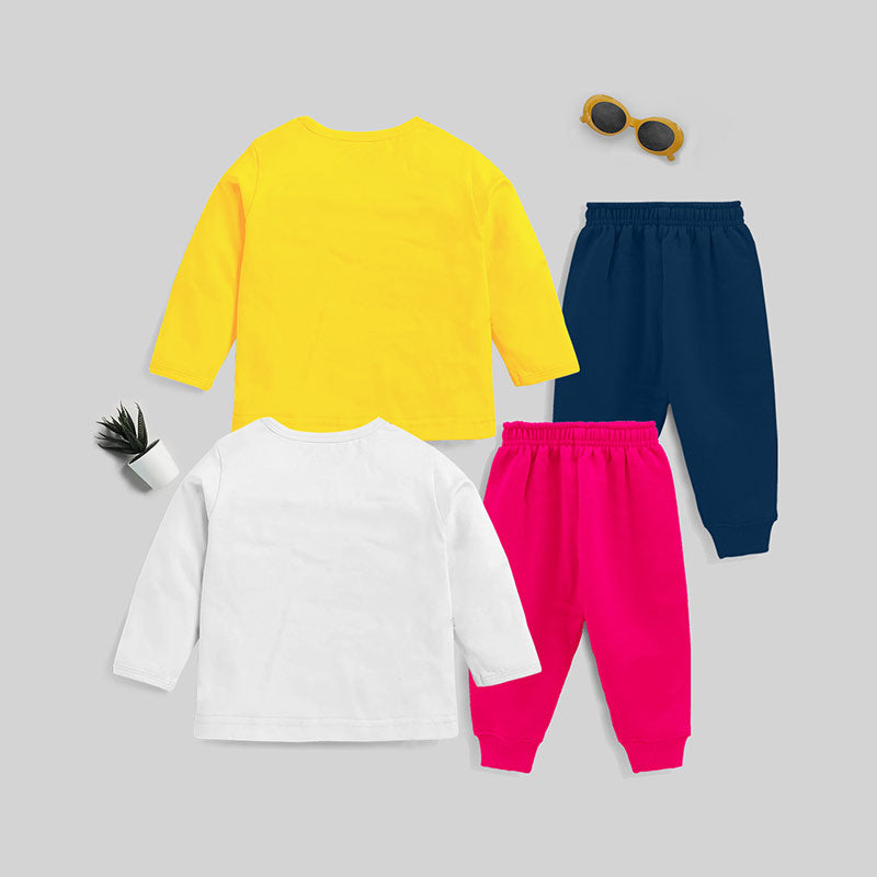 KUCHIPOO Baby Girls T-Shirts and Pyjamas Set