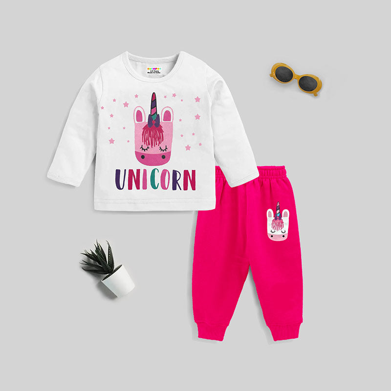 KUCHIPOO Baby Girls T-Shirts and Pyjamas Set