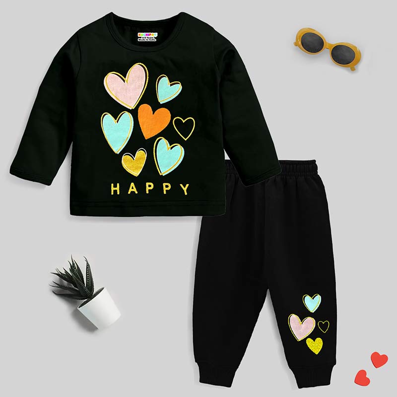 KUCHIPOO Baby Girls  T-Shirts and Pyjamas Set