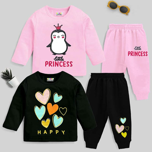 KUCHIPOO Baby Girls  T-Shirts and Pyjamas Set