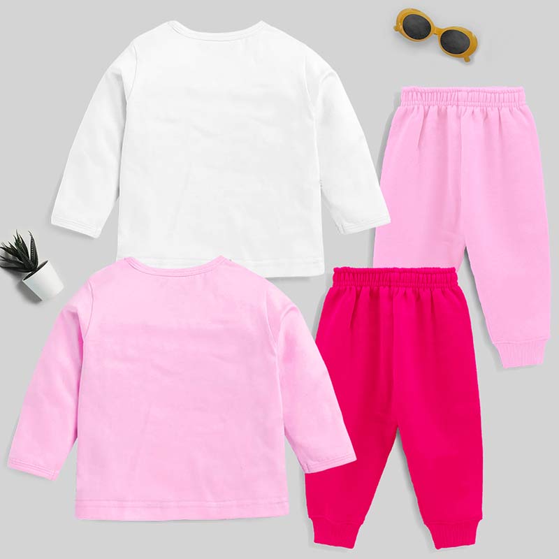 KUCHIPOO Baby Girls  T-Shirts and Pyjamas Set