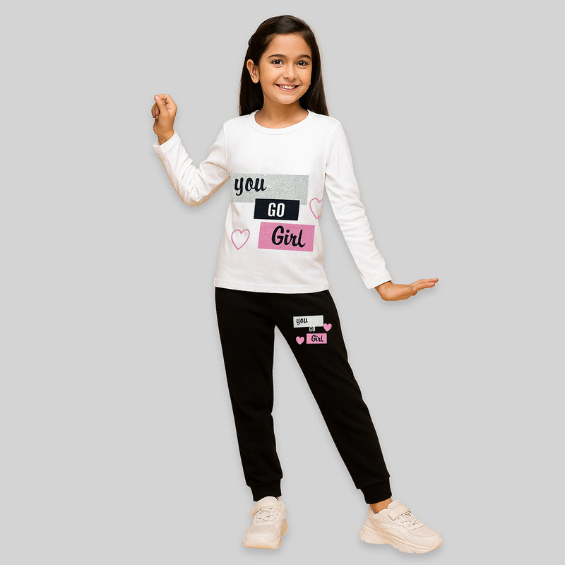 KUCHIPOO  Girls T-Shirts and Trackpants Set