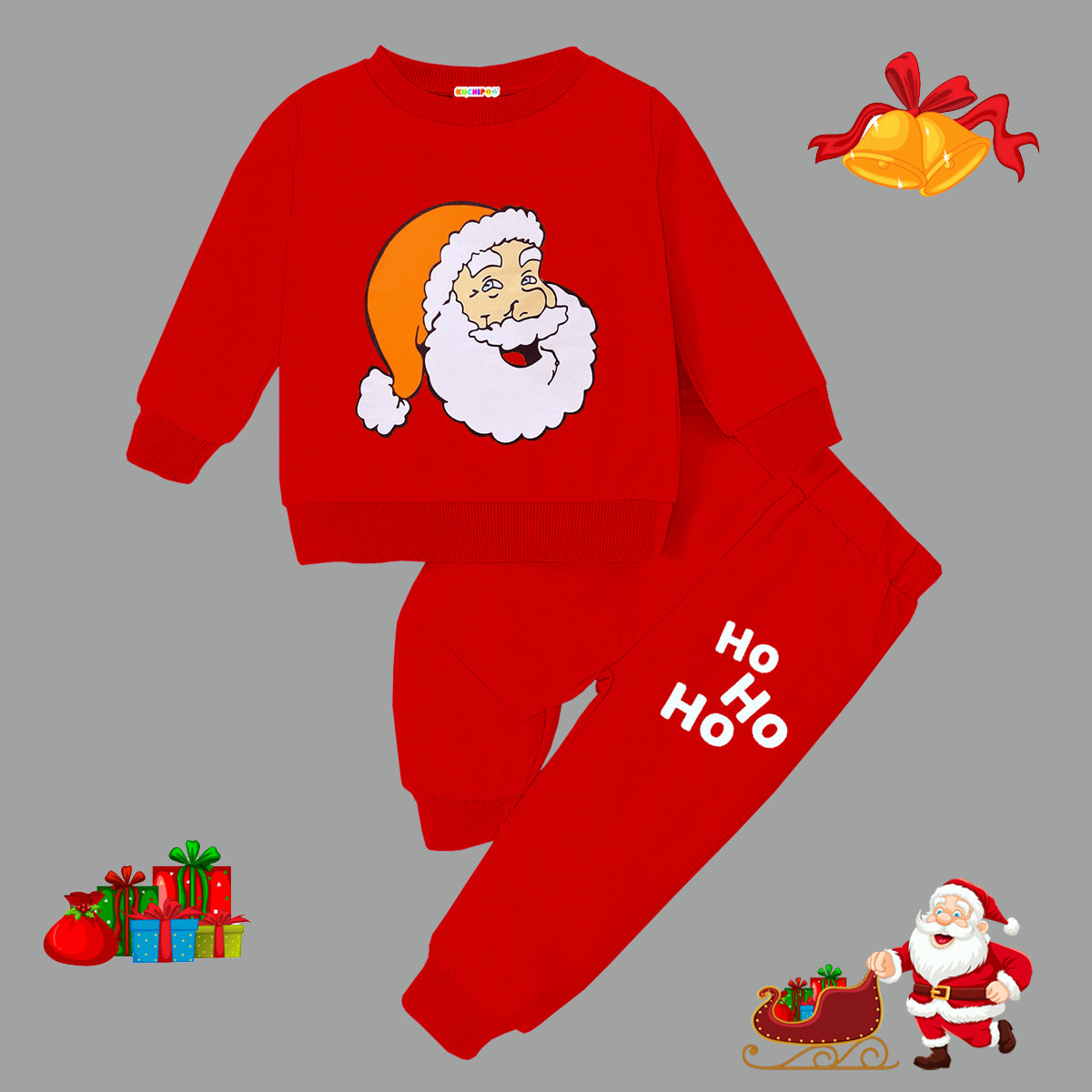 KUCHIPOO Boys and Girls (Santa Claus) Sweatshirt and Track Pants